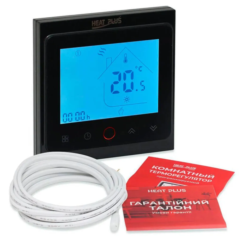Терморегулятор Heat Plus BHT-002B сенсорний 16А чорний (BHT002B)- Фото 4